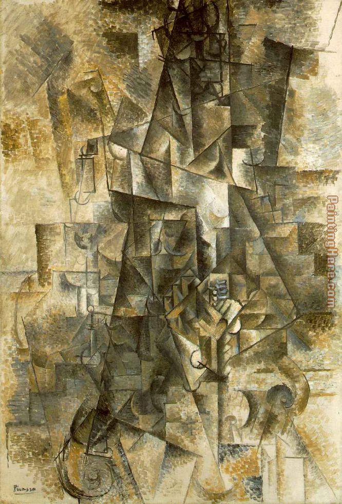 Accordionist painting - Pablo Picasso Accordionist art painting